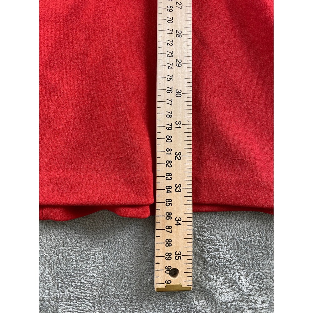 Tommy Hilfiger Red Ruffle‎ Sleeve Shift Dress Womens 4 Boat Neck Pockets Zipper - Picture 8 of 11